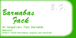 barnabas fack business card